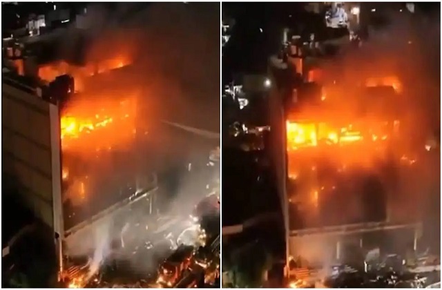 इराक के मॉल में लगी भीषण आग से तबाही