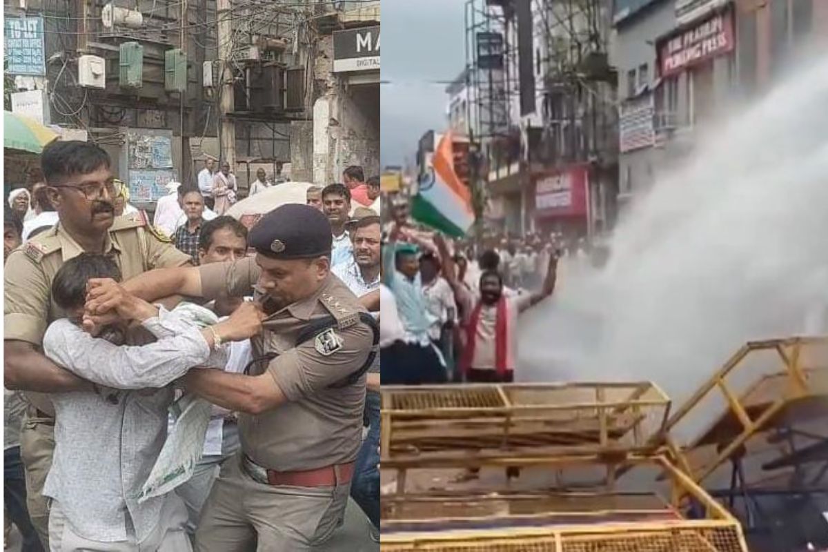 पटना में राशन डीलरों का प्रदर्शन बेकाबू, पुलिस का लाठीचार्ज और वाटर कैनन का इस्तेमाल