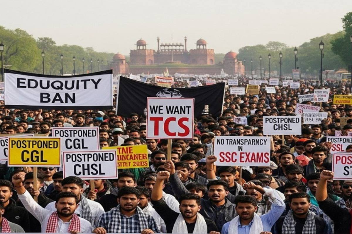 SSC CGL Protest 2025: परीक्षा में धांधली के खिलाफ दिल्ली में जोरदार प्रदर्शन, नीतू मैम समेत कई शिक्षक और छात्र गिरफ्तार